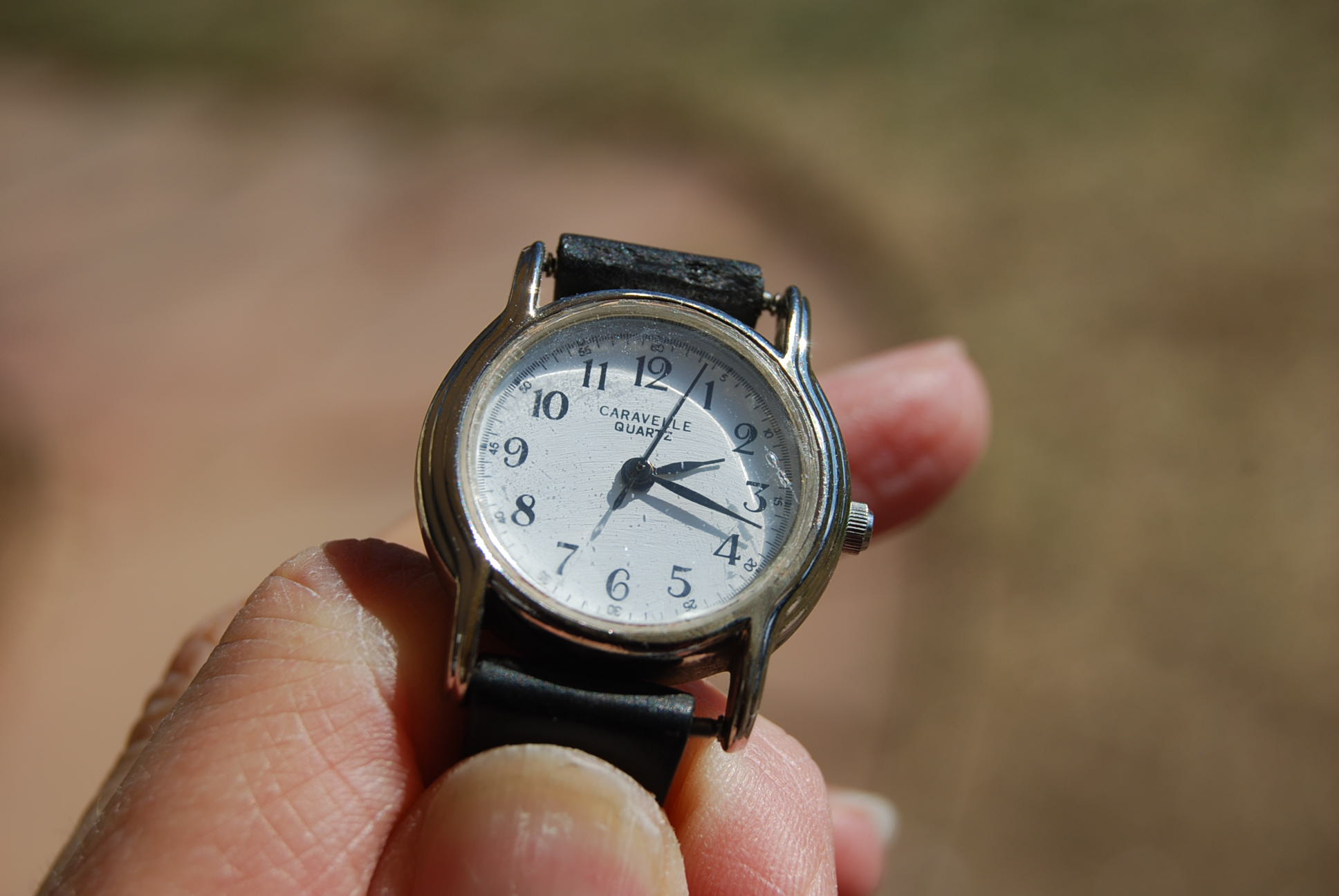 Vintage watch after restoring etched glass with cerium oxide